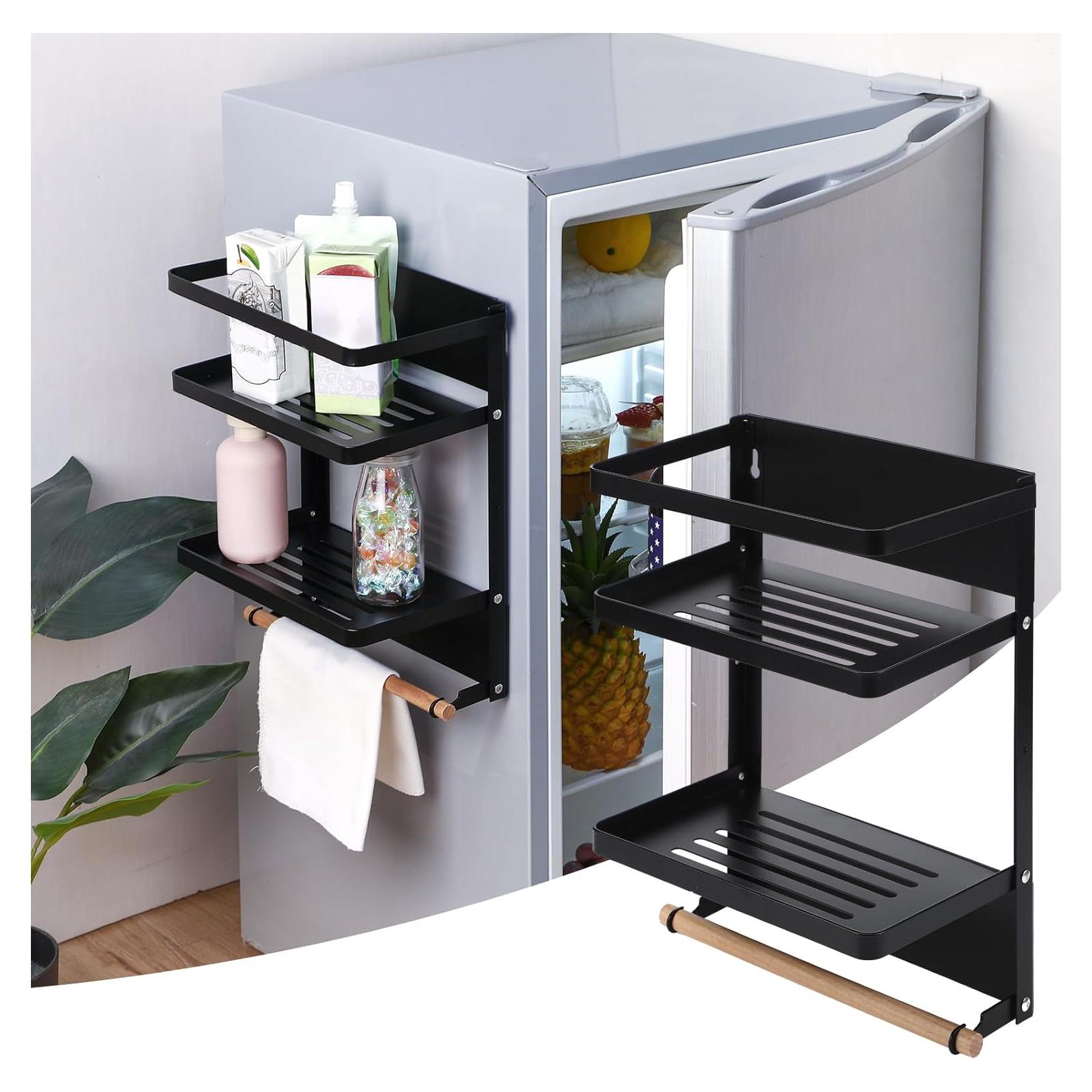 Estante Magnético Reallnaive para Mini Refrigerador Negro 24.9x15x31.5 cm