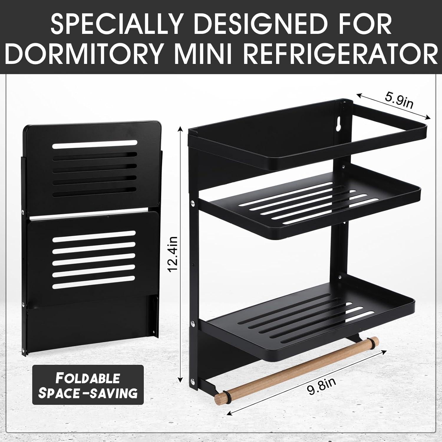 Estante Magnético Reallnaive para Mini Refrigerador Negro 24.9x15x31.5 cm