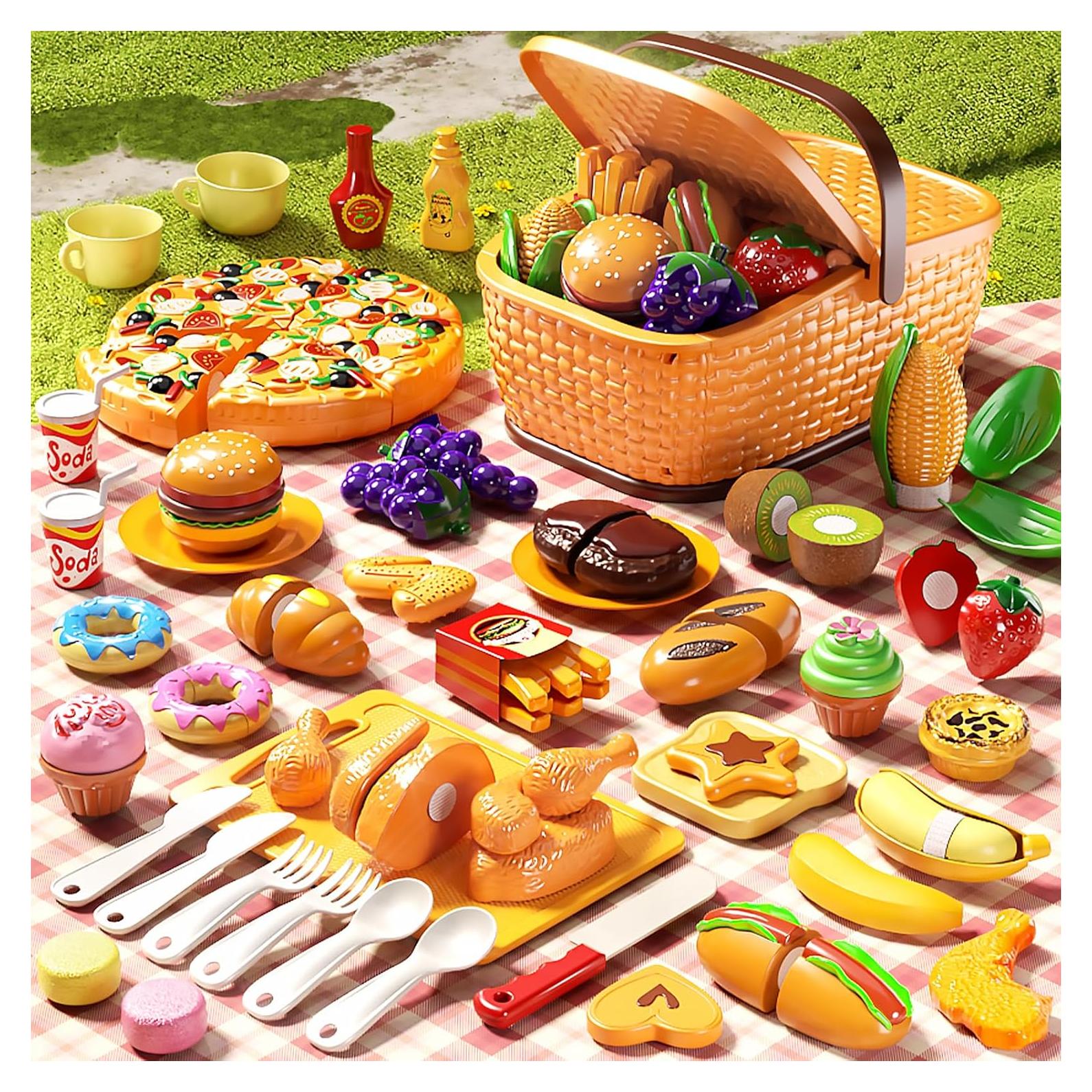 Set de Comida de Juego Eohemeral 80 Piezas con Cesta