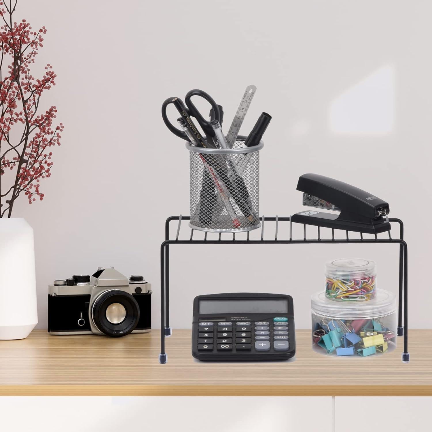 Estantes de Cocina SIBAO 2 Piezas Organizador Negro 27.3x12.7cm