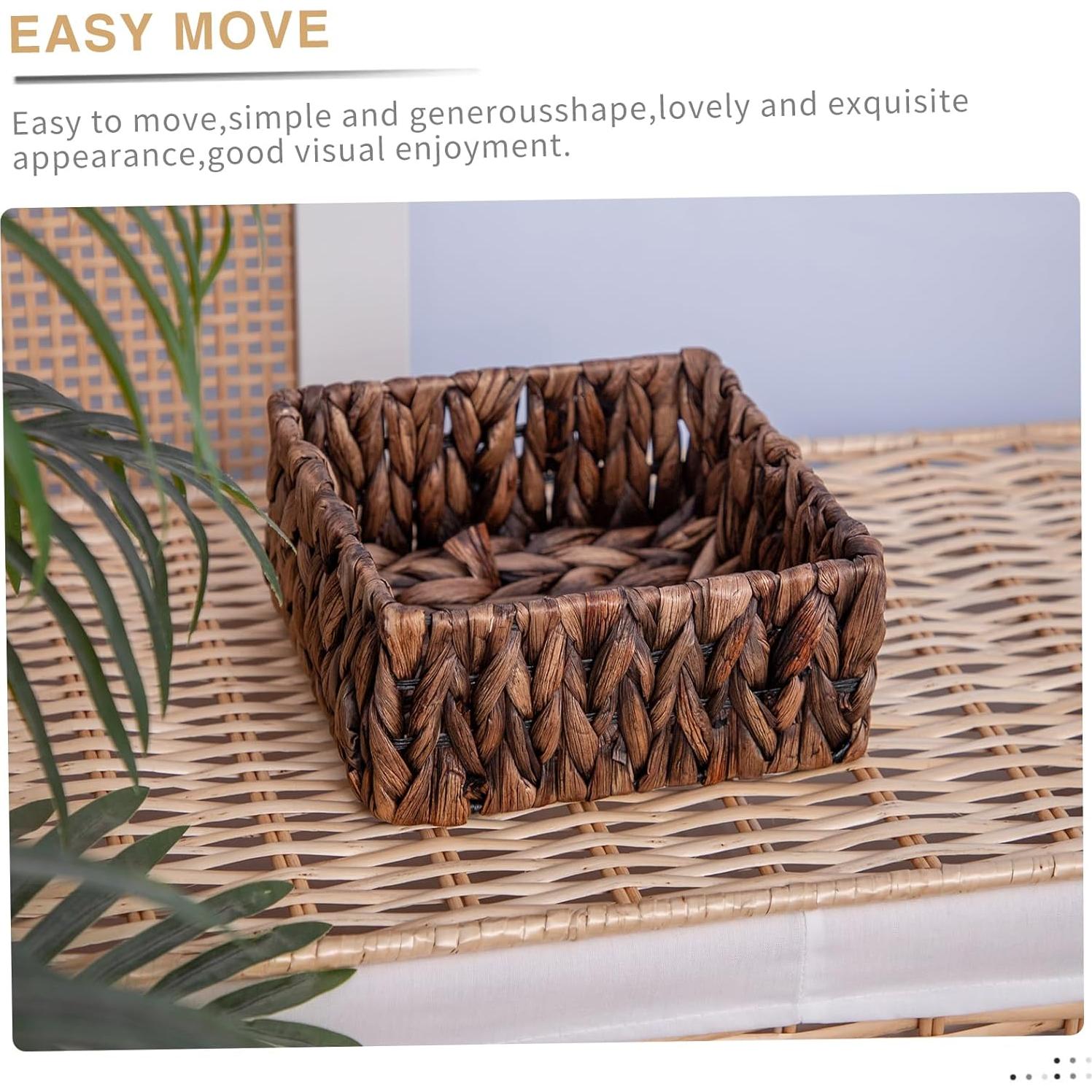 Juego de 3 Cestas de Almacenamiento MIZHICRAFT de Mimbre