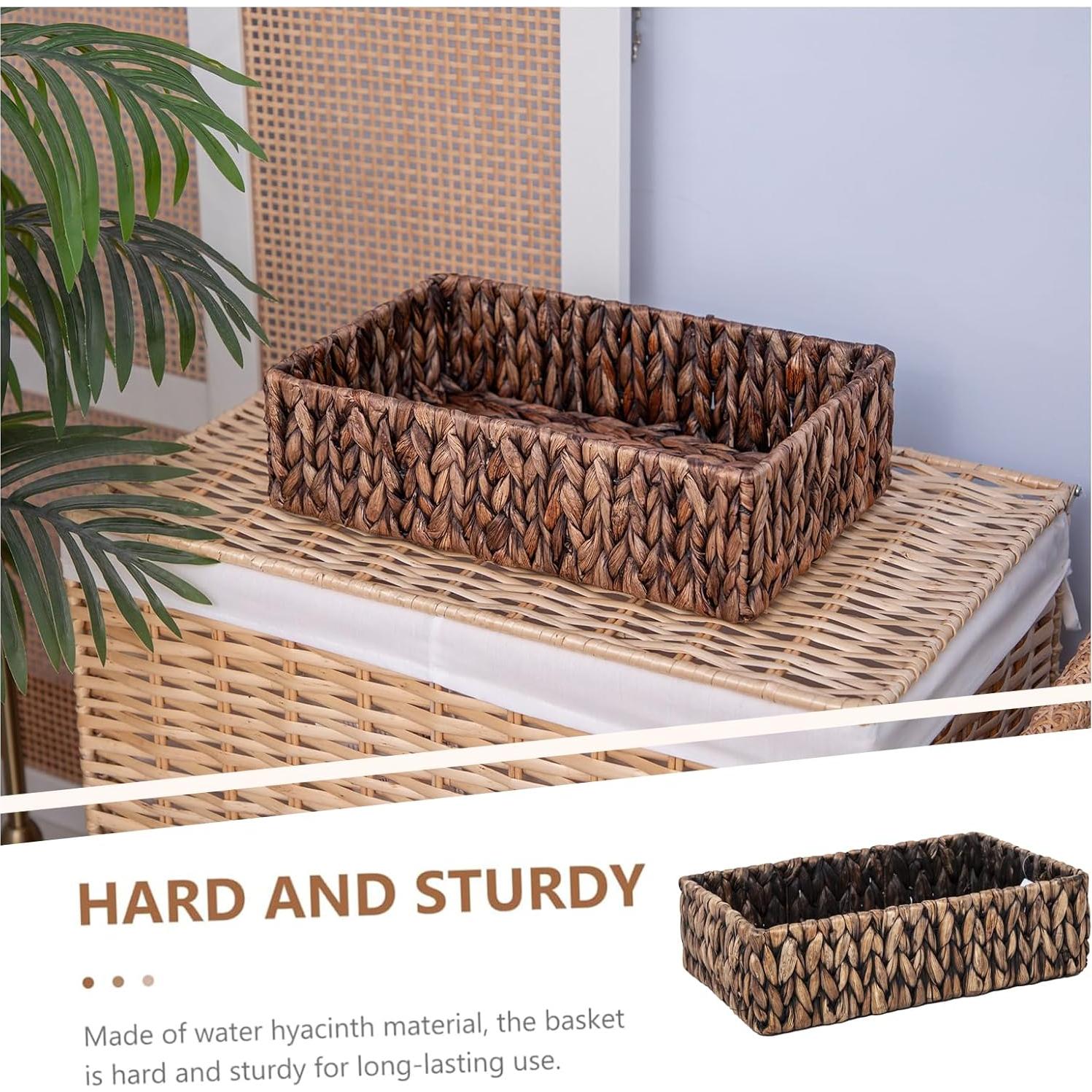 Juego de 3 Cestas de Almacenamiento MIZHICRAFT de Mimbre