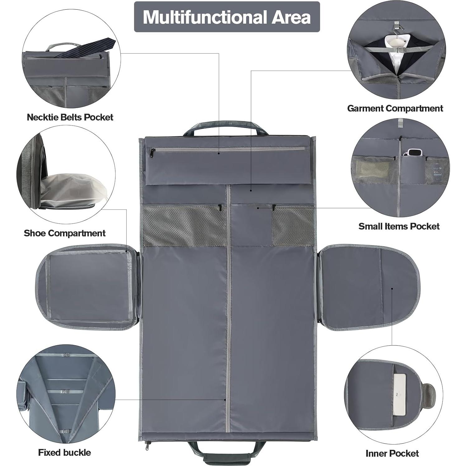 Bolsa de Ropa para Viaje Richeart Mediana Gris Oscuro 45L