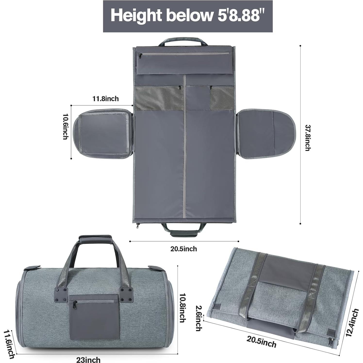 Bolsa de Ropa para Viaje Richeart Mediana Gris Oscuro 45L