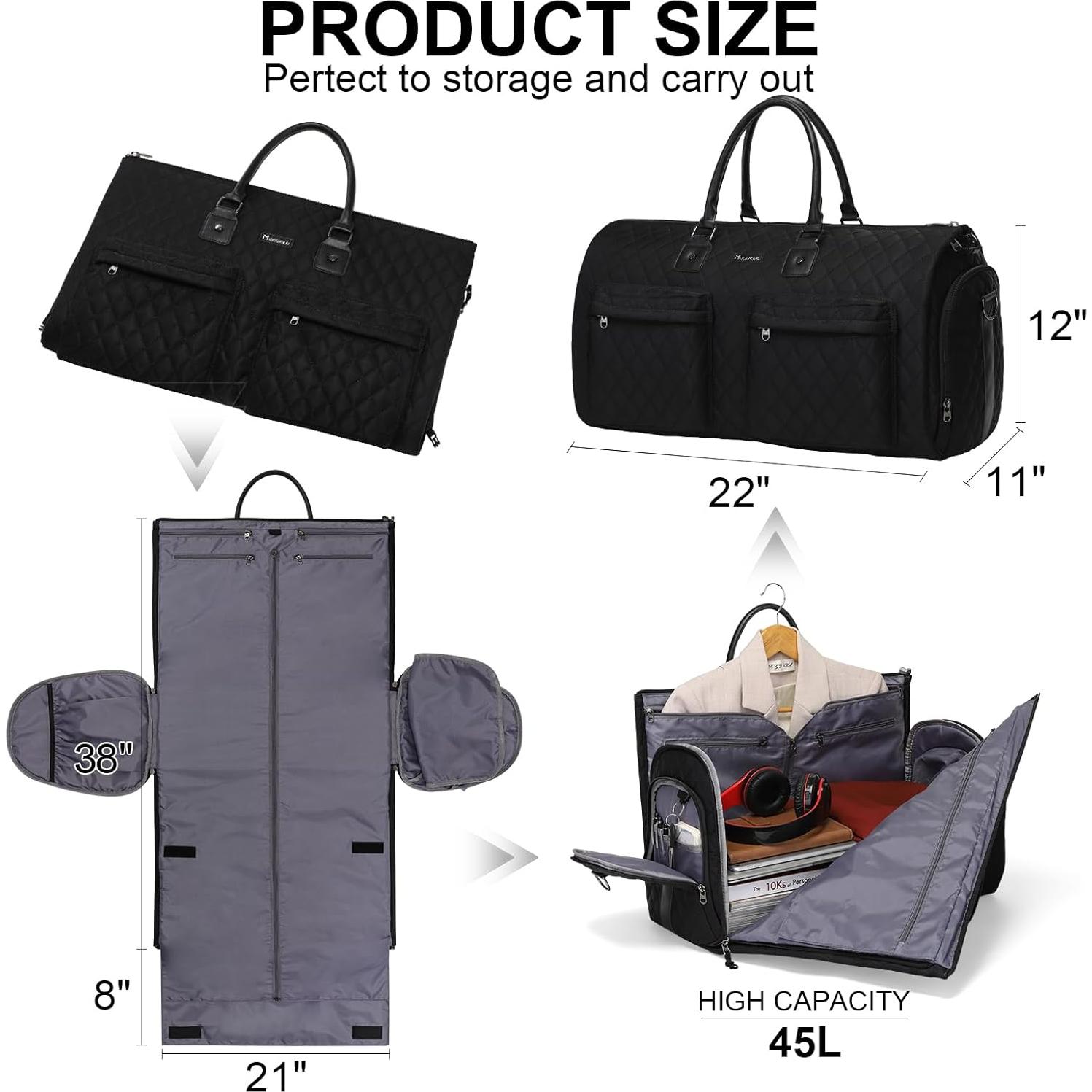 Bolsa de Prendas Rodante RackVibe 3 en 1 Negra 45L