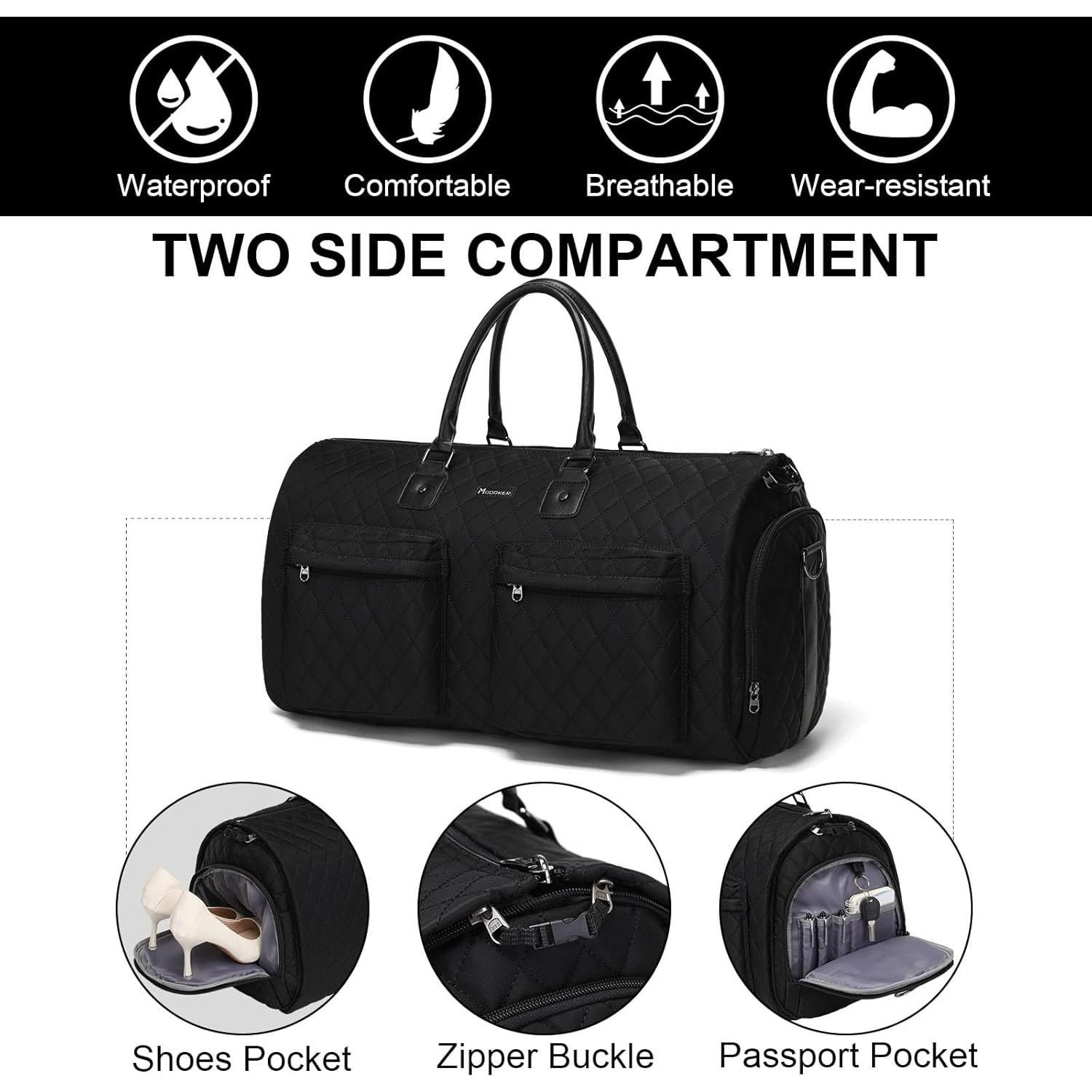 Bolsa de Prendas Rodante RackVibe 3 en 1 Negra 45L