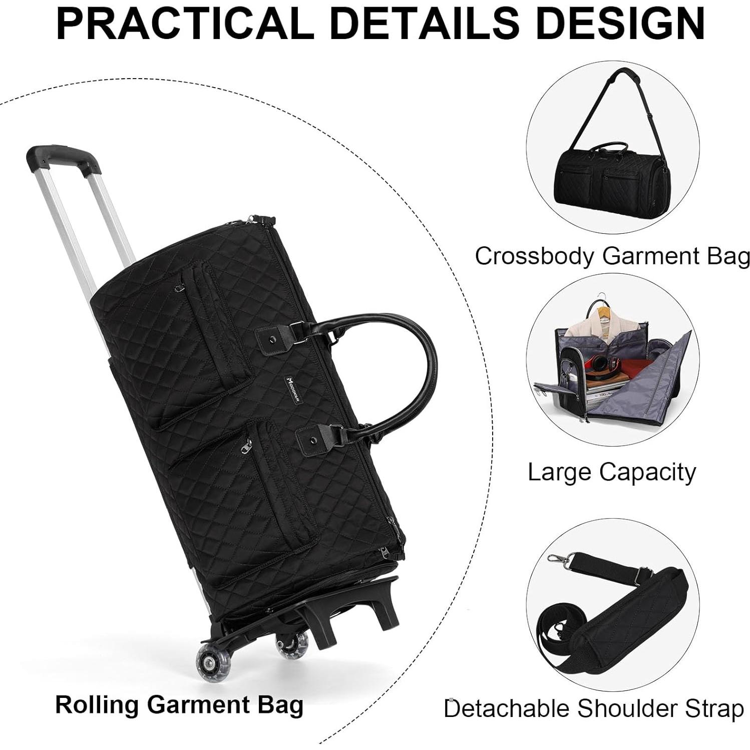 Bolsa de Prendas Rodante RackVibe 3 en 1 Negra 45L