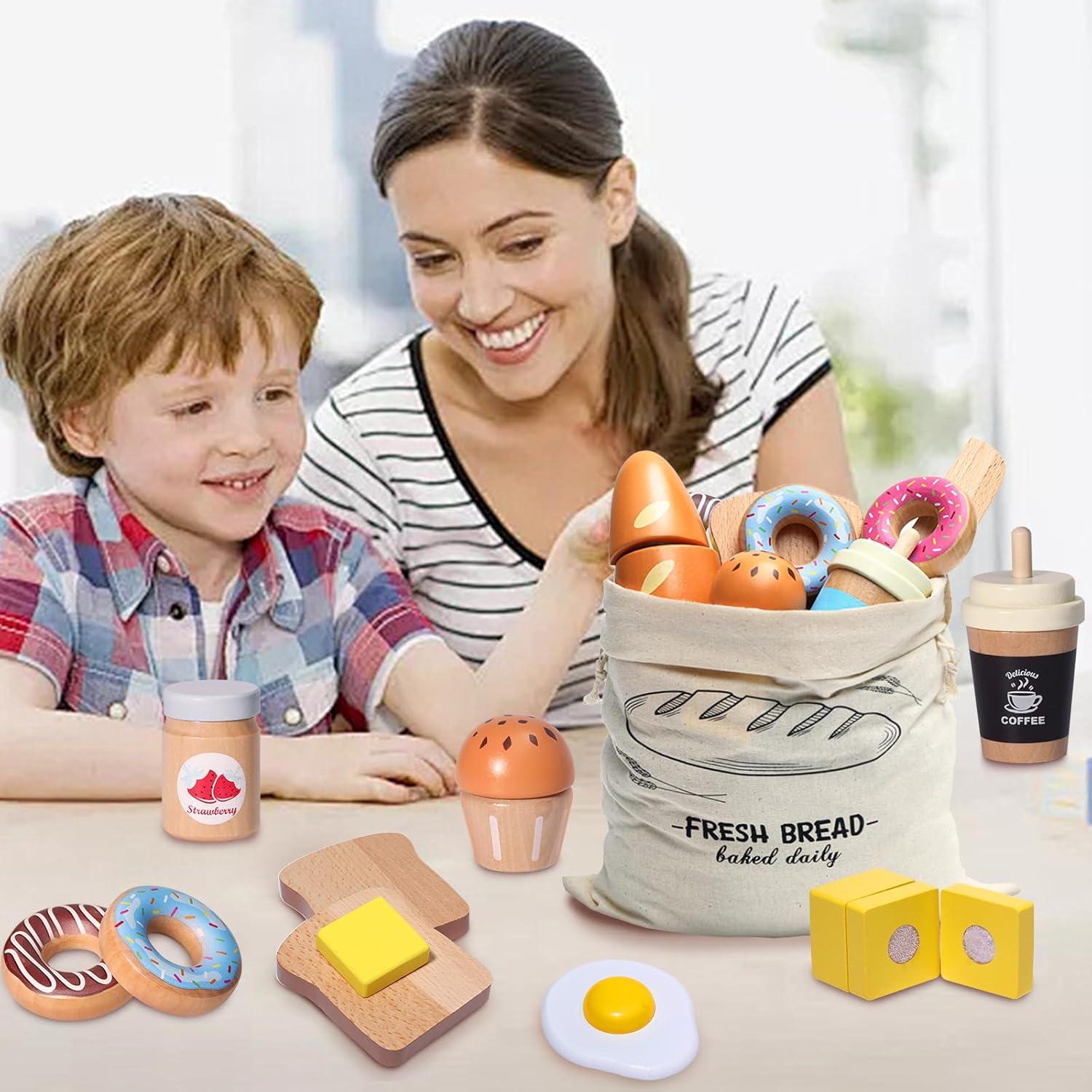 Set de Juguete de Panadería de Madera Inslat 19 Piezas