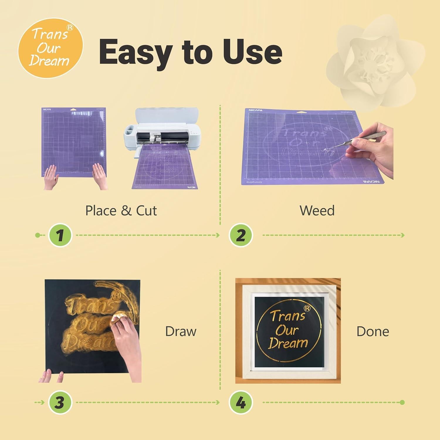 Plantillas de Corte Mylar TransOurDream 10 Hojas 30.48x30.48cm