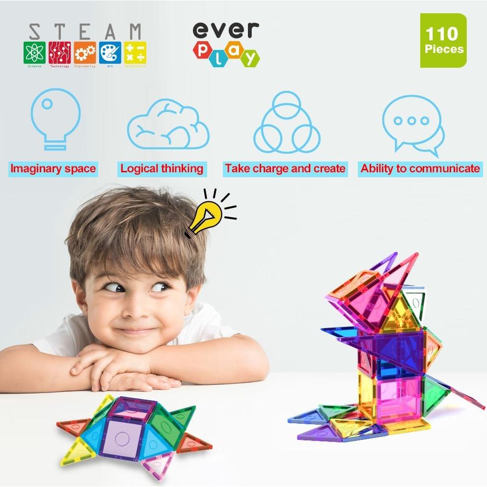Conjunto de 110 Piezas de Azulejos Magnéticos Everplay