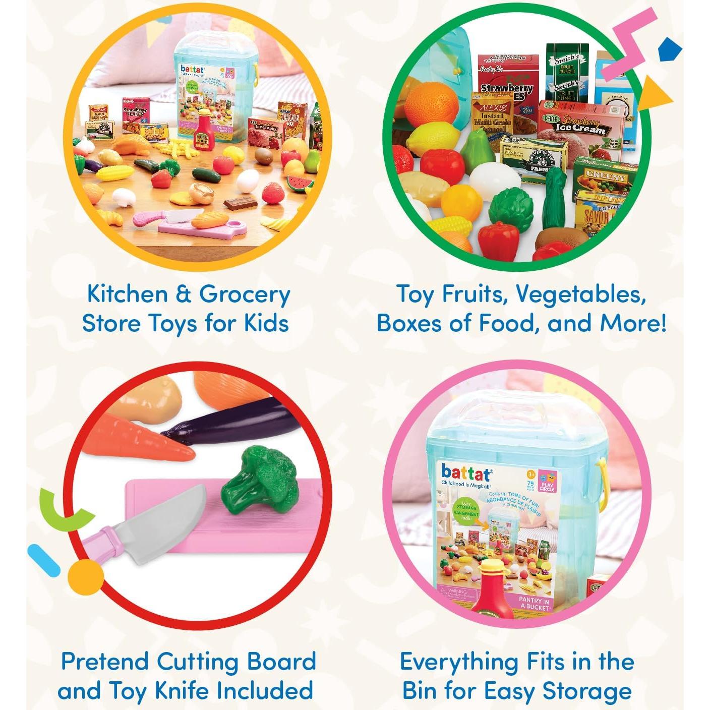 Comida de Juguete Play Circle - Despensa en Balde 79 Pzs