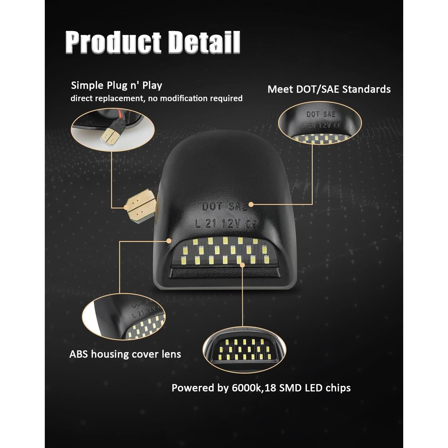 Luces LED de Placa de Licencia Mejorvista para Chevy y GMC