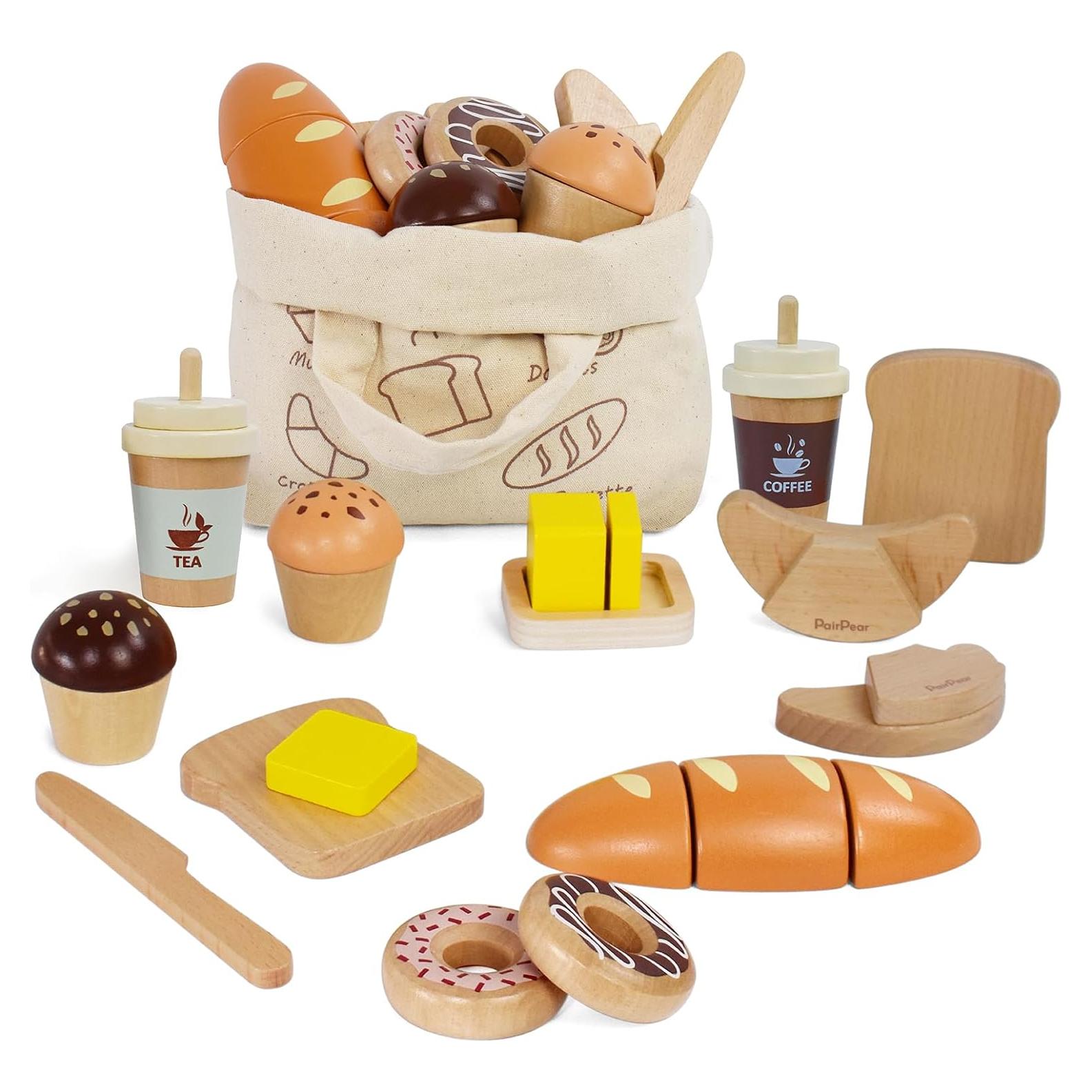 Juego de Comida de Madera PairPear para Niños 21 Piezas