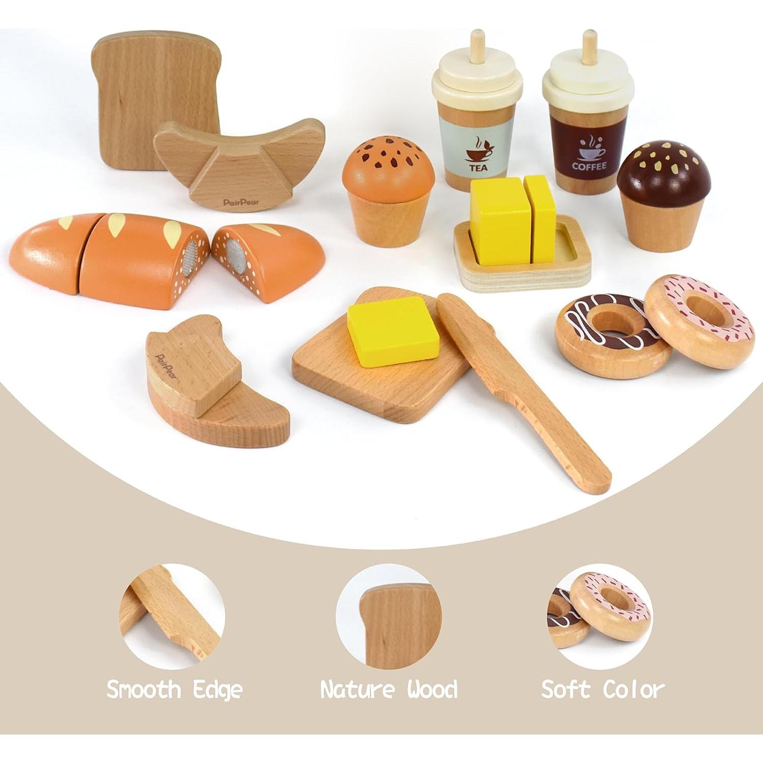 Juego de Comida de Madera PairPear para Niños 21 Piezas