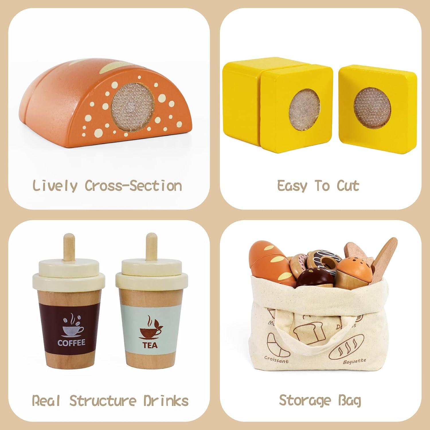 Juego de Comida de Madera PairPear para Niños 21 Piezas