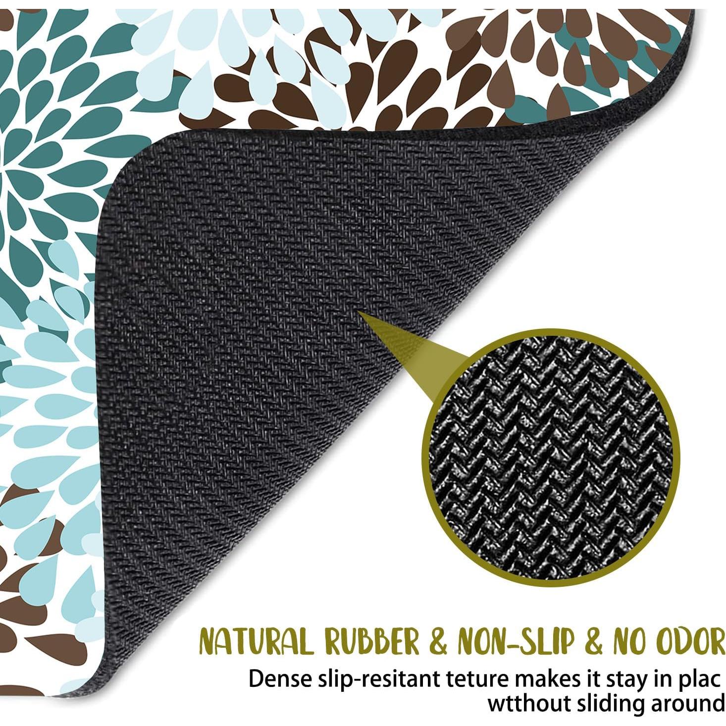 Alfombrilla de Ratón Ghatobty Floral Negra Azul 24.1x20.3 cm