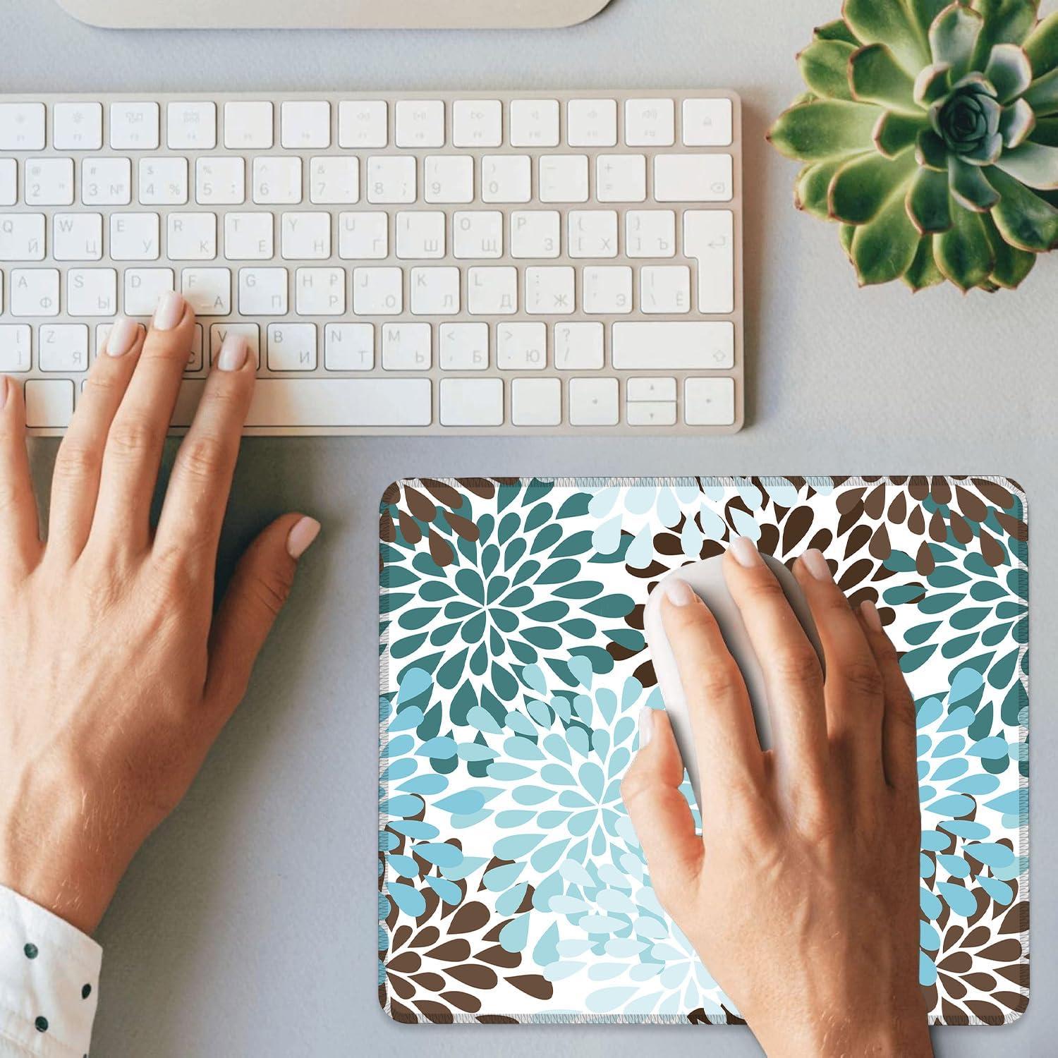 Alfombrilla de Ratón Ghatobty Floral Negra Azul 24.1x20.3 cm