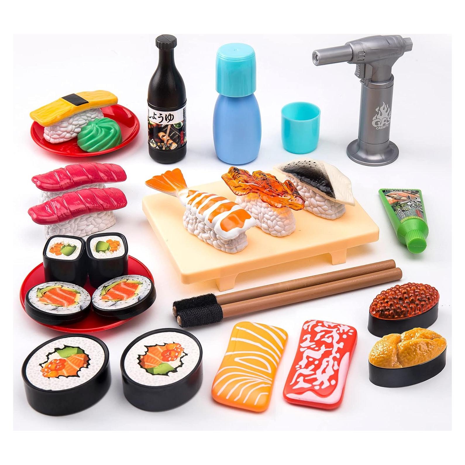 Juego de Comida de Sushi 34 Piezas Funpynani Luz LED