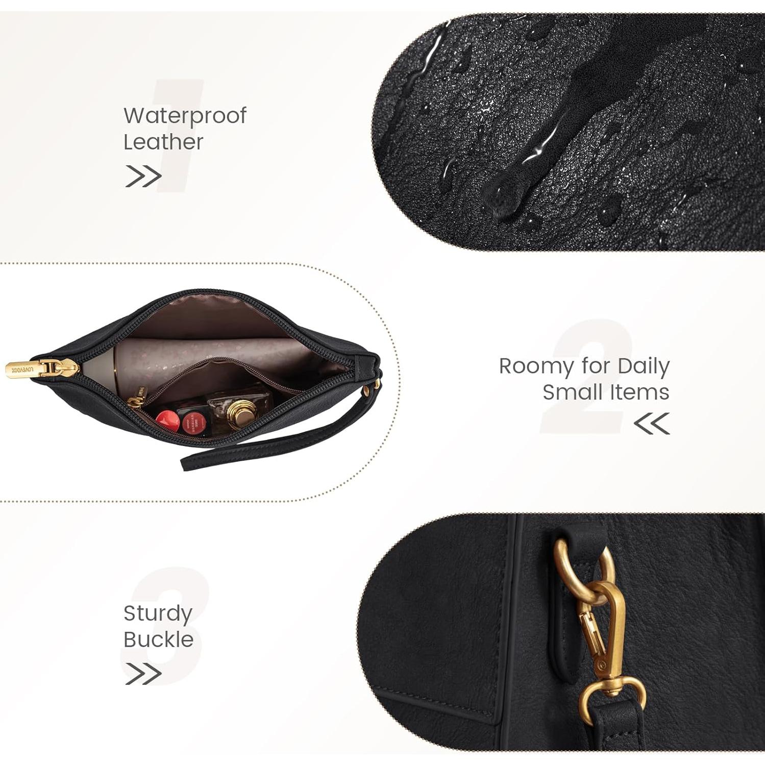 Bolsa Tote para Portátil LOVEVOOK 15.6" Cuero Negro Profesional