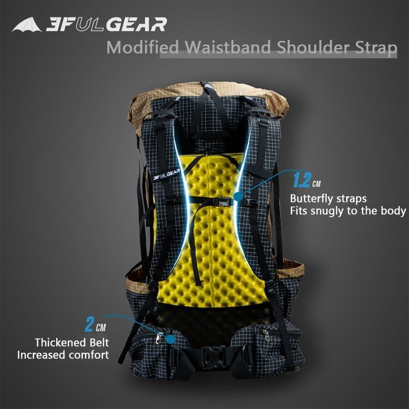 Mochila de Senderismo 56L 3F UL GEAR Ligera y Transpirable