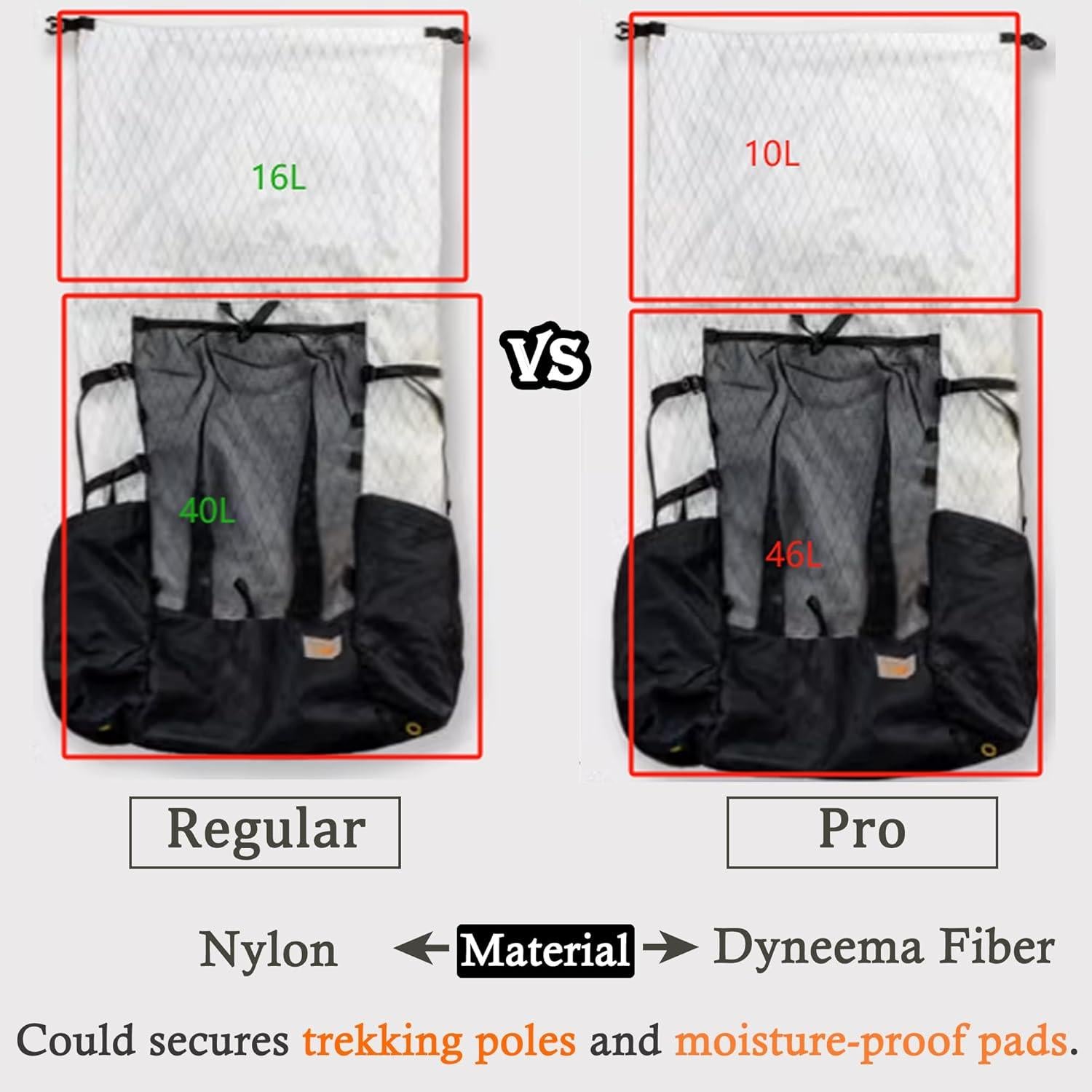 Mochila de Senderismo 56L 3F UL GEAR Ligera y Transpirable