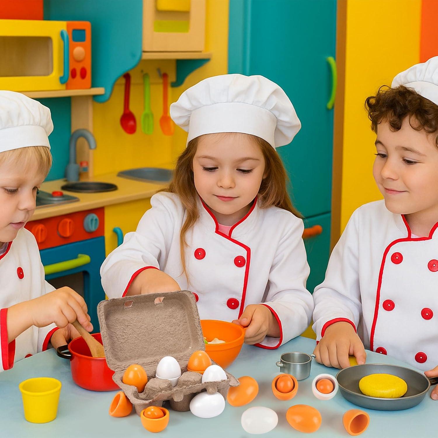 Juguetes de Comida de Juego HANSGO 6 PCS Huevos de Madera