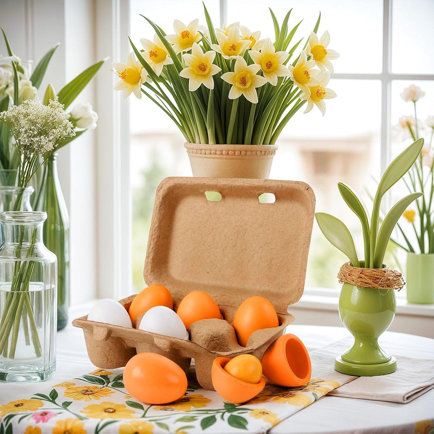 Juguetes de Comida de Juego HANSGO 6 PCS Huevos de Madera