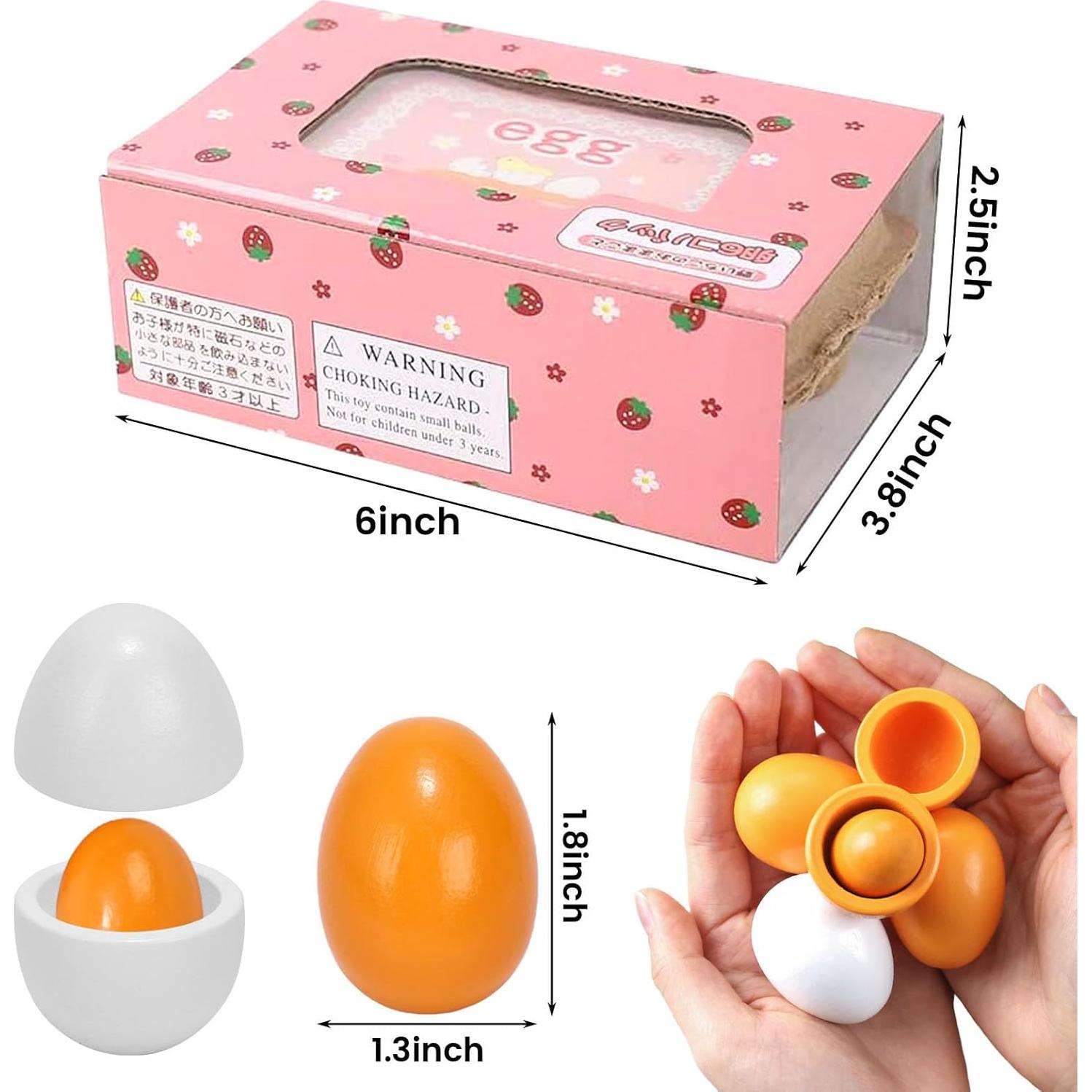 Juguetes de Comida de Juego HANSGO 6 PCS Huevos de Madera