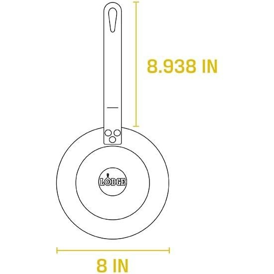Sartén de Acero al Carbono Lodge 20.32 cm Pre-Sazonada