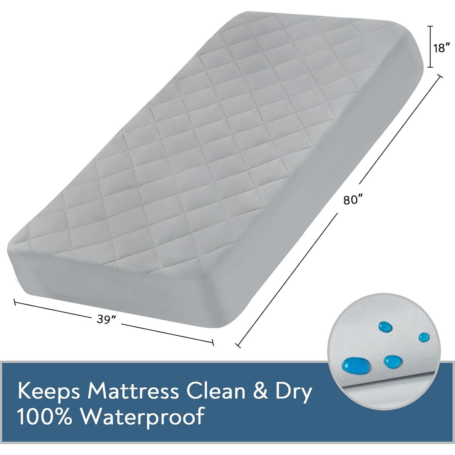 Protector de Colchón Twin XL Magik & Kover Impermeable Acolchado