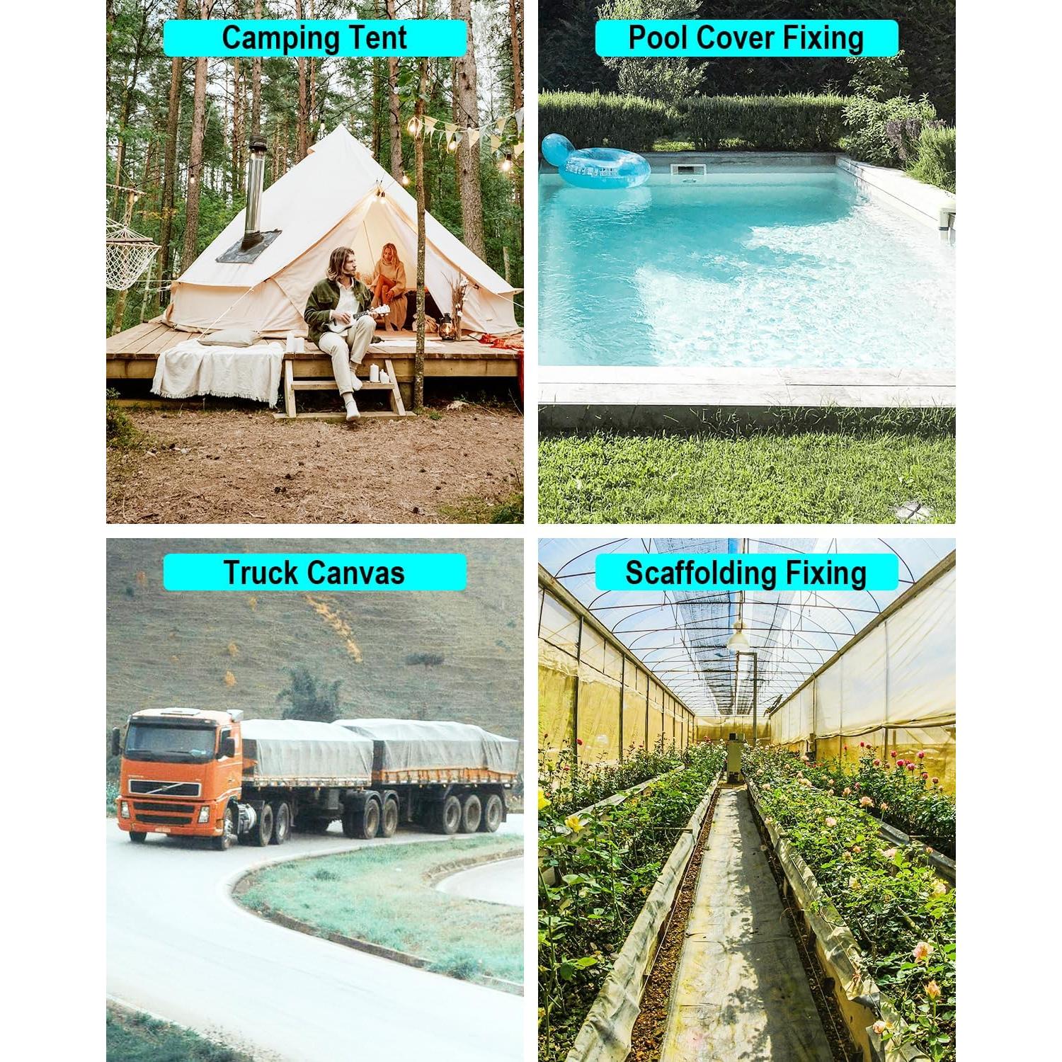 Pinzas para Lona BINCKIN 20 Pcs Alta Resistencia Negro