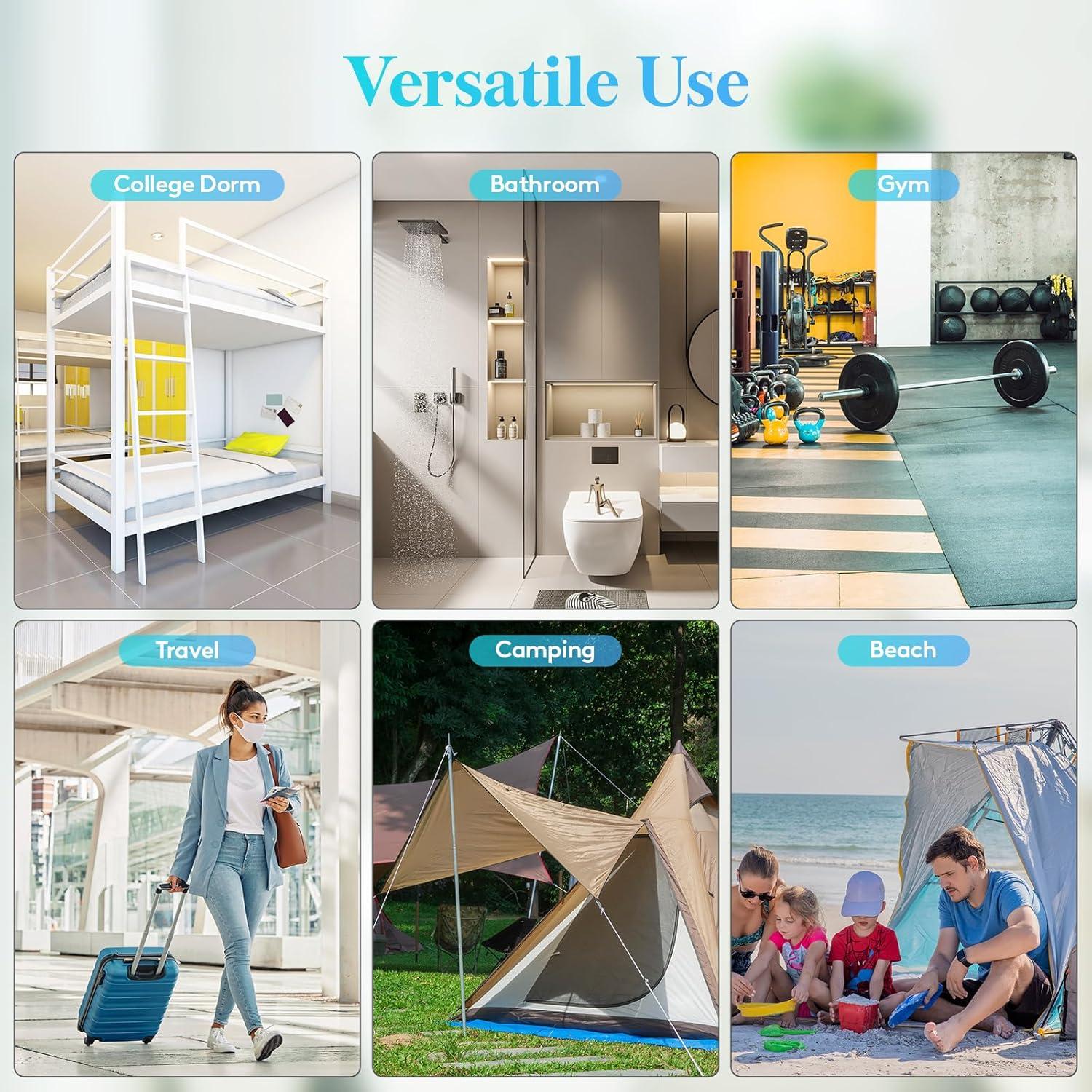 Bolsa de Ducha Portátil Lifewit Negra, Caddy de Malla 19x17x24cm