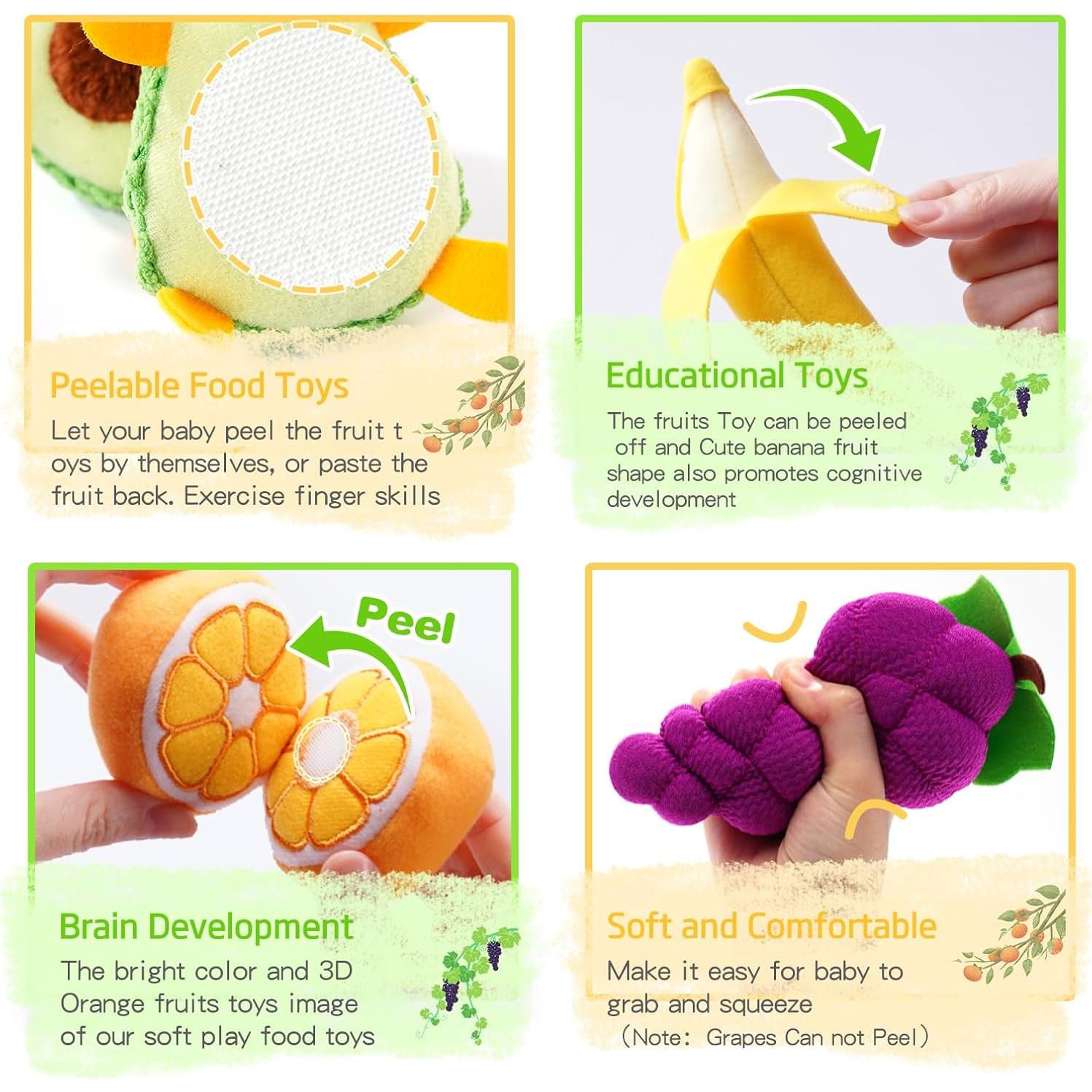 Set de Comida de Juguete PHEZAPA Canasta de Frutas 22x16cm