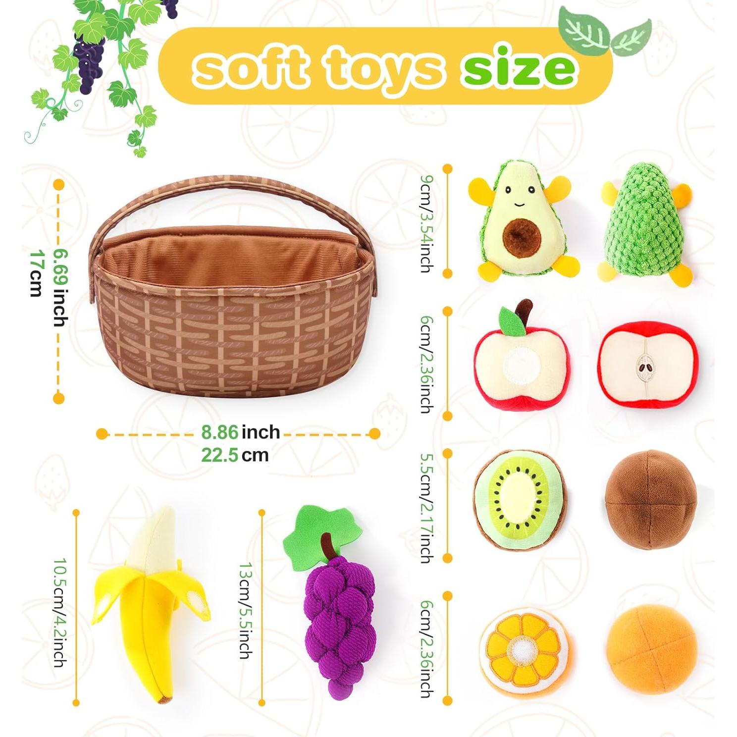 Set de Comida de Juguete PHEZAPA Canasta de Frutas 22x16cm