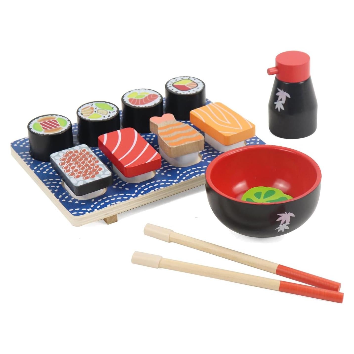 Juego de Comida de Sushi de Madera WoodenEdu 25,4 cm