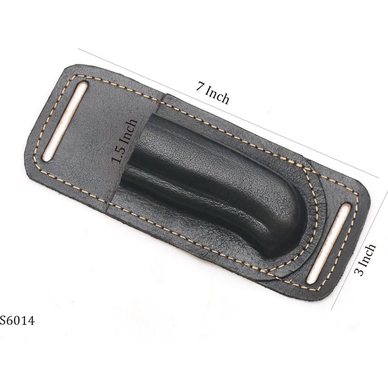 Funda de Cuchillo Plegable SHARD de Cuero Negro 12.7 cm