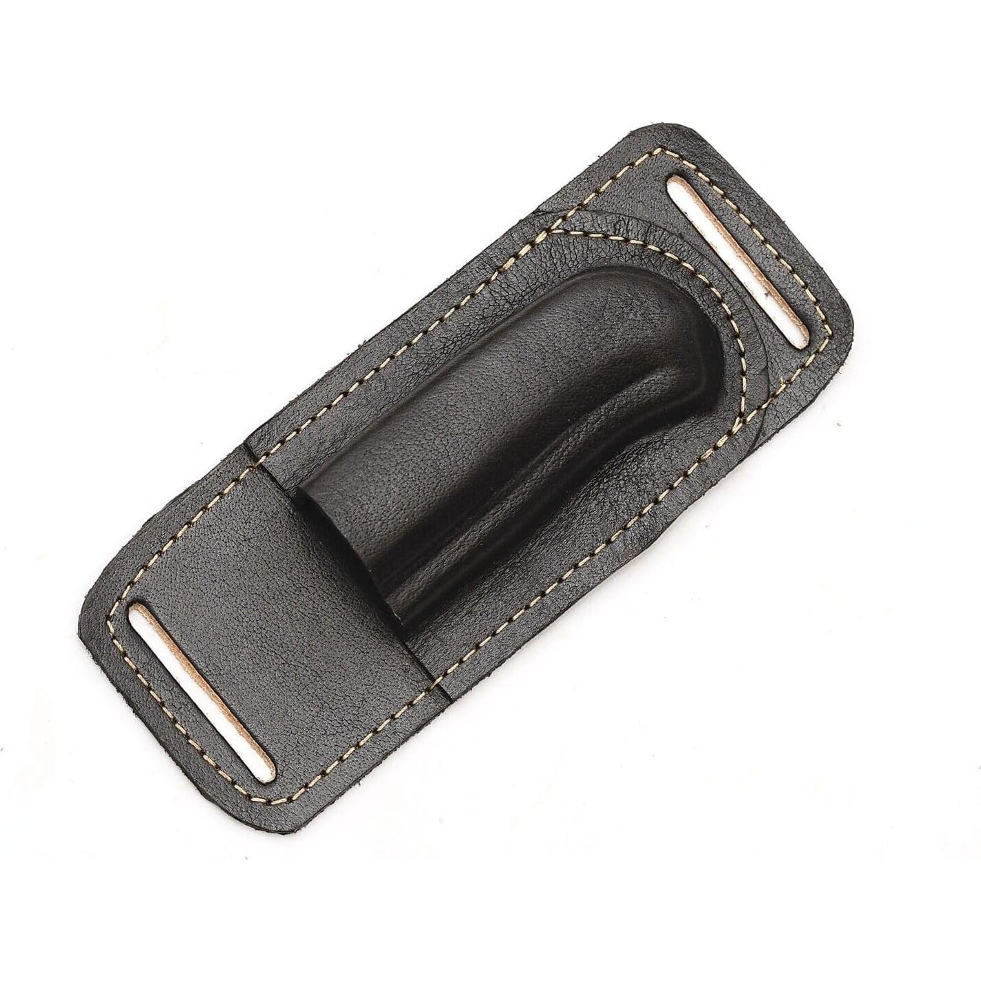 Funda de Cuchillo Plegable SHARD de Cuero Negro 12.7 cm