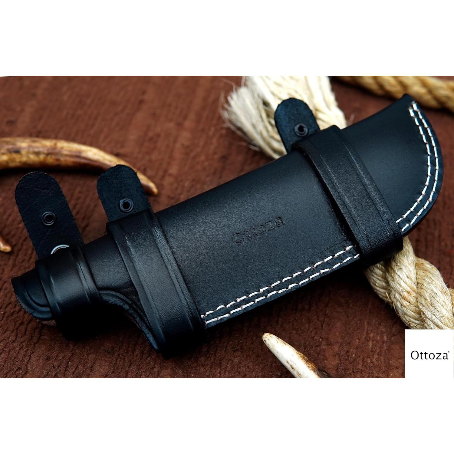 Funda de cuchillo de cuero Ottoza para hoja fija 15.88 cm