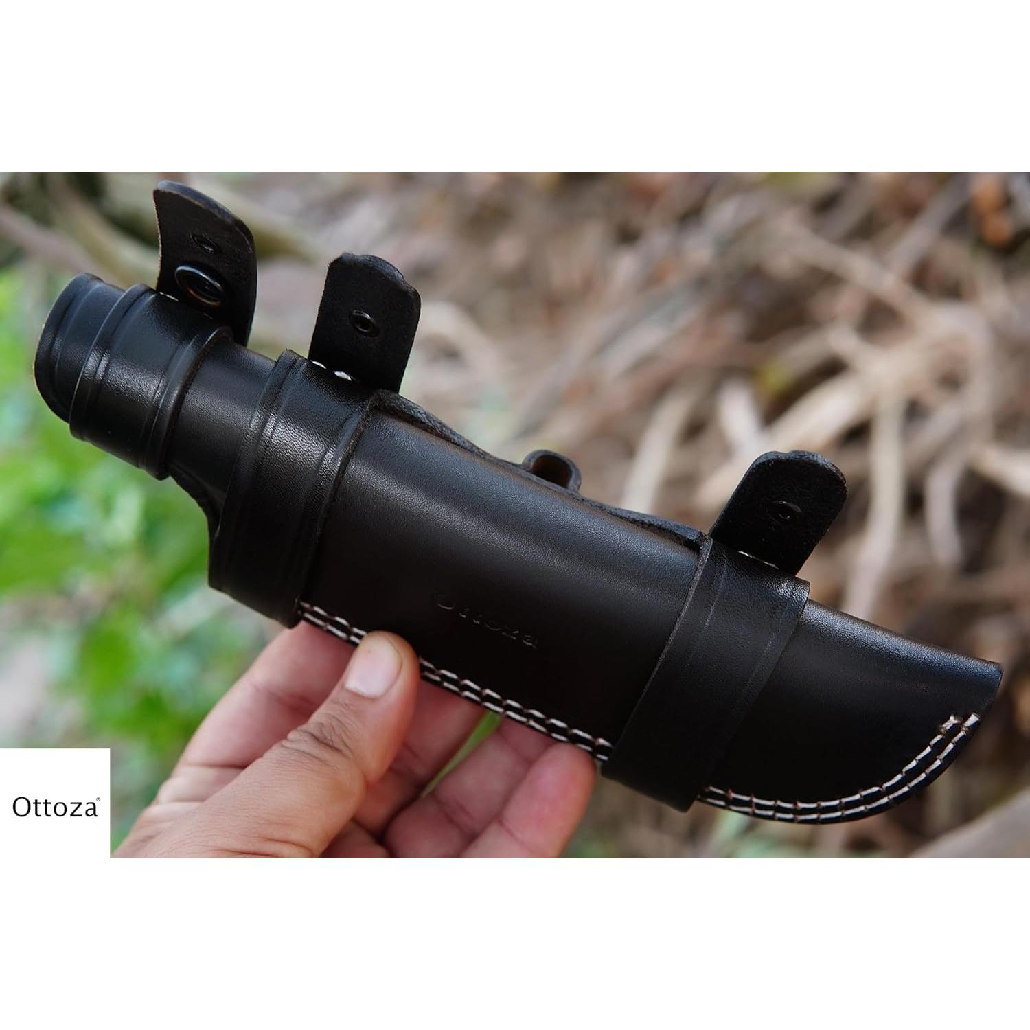 Funda de cuchillo de cuero Ottoza para hoja fija 15.88 cm