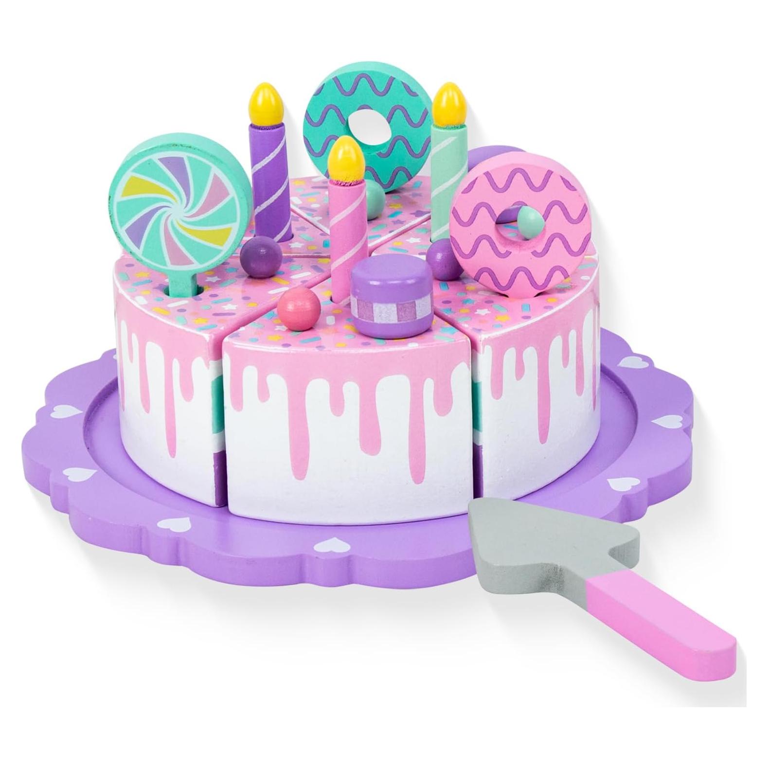 Juguete de Pastel de Madera WoodenEdu para Niños 1-3 Años