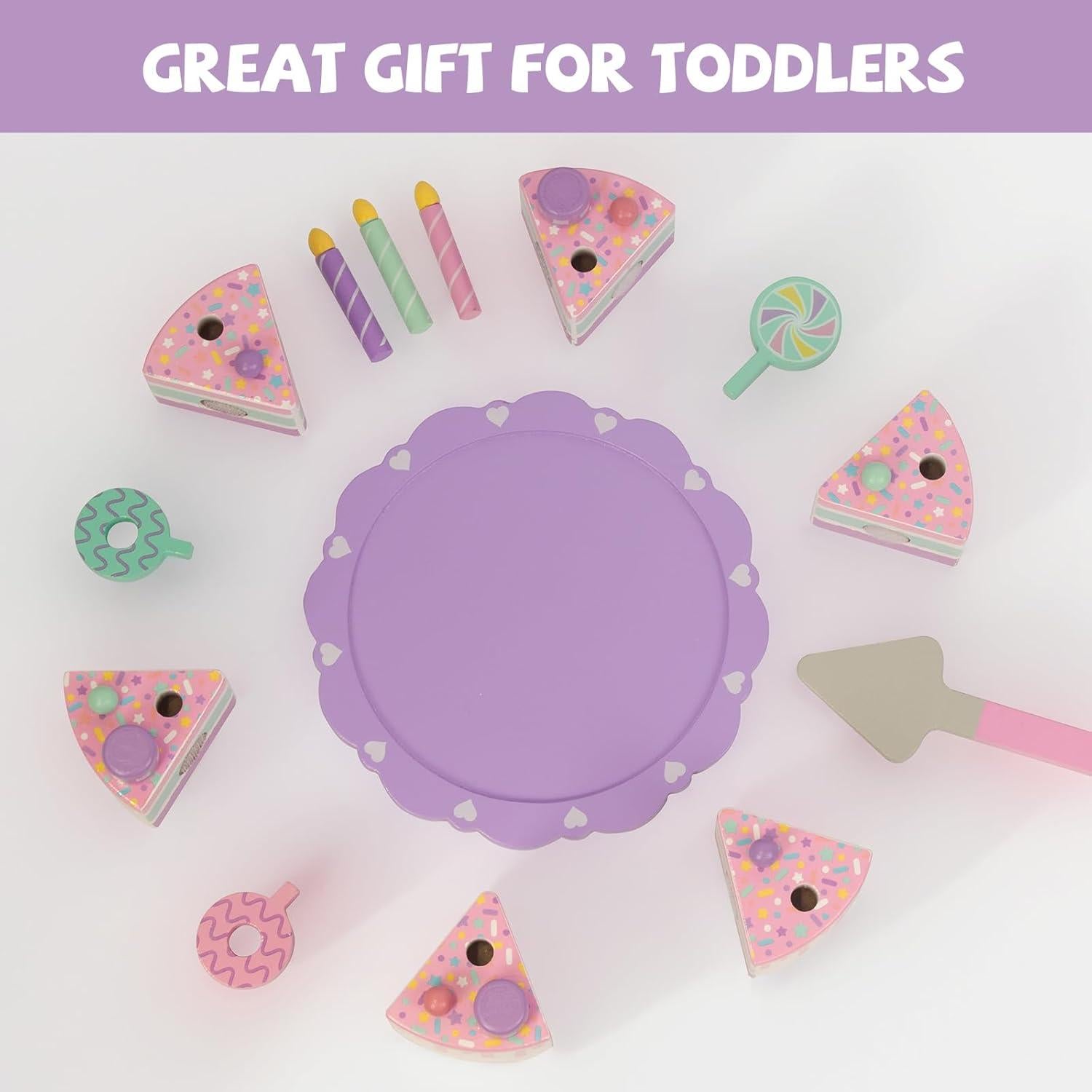 Juguete de Pastel de Madera WoodenEdu para Niños 1-3 Años