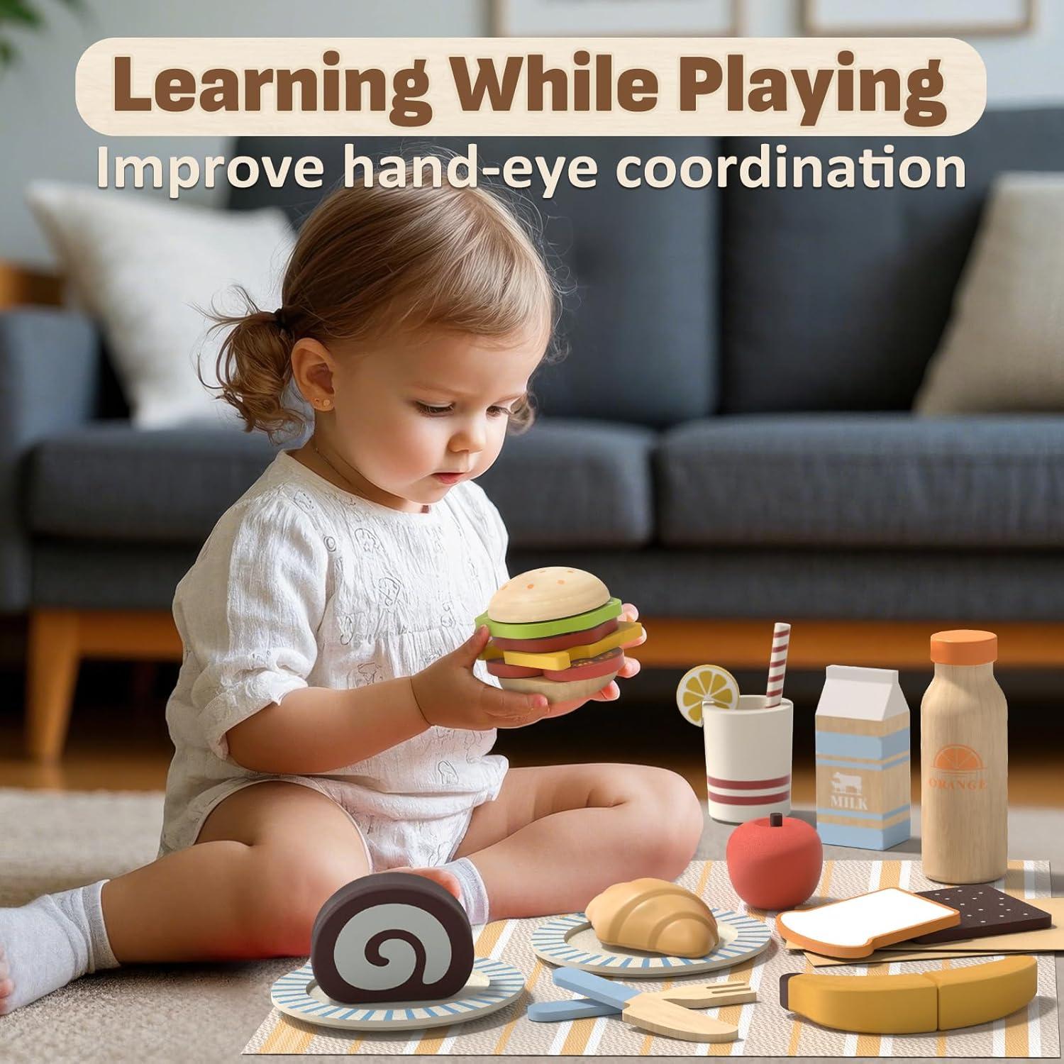 Conjunto de Comida de Juguete Lehoo Castle Madera 20x12 cm