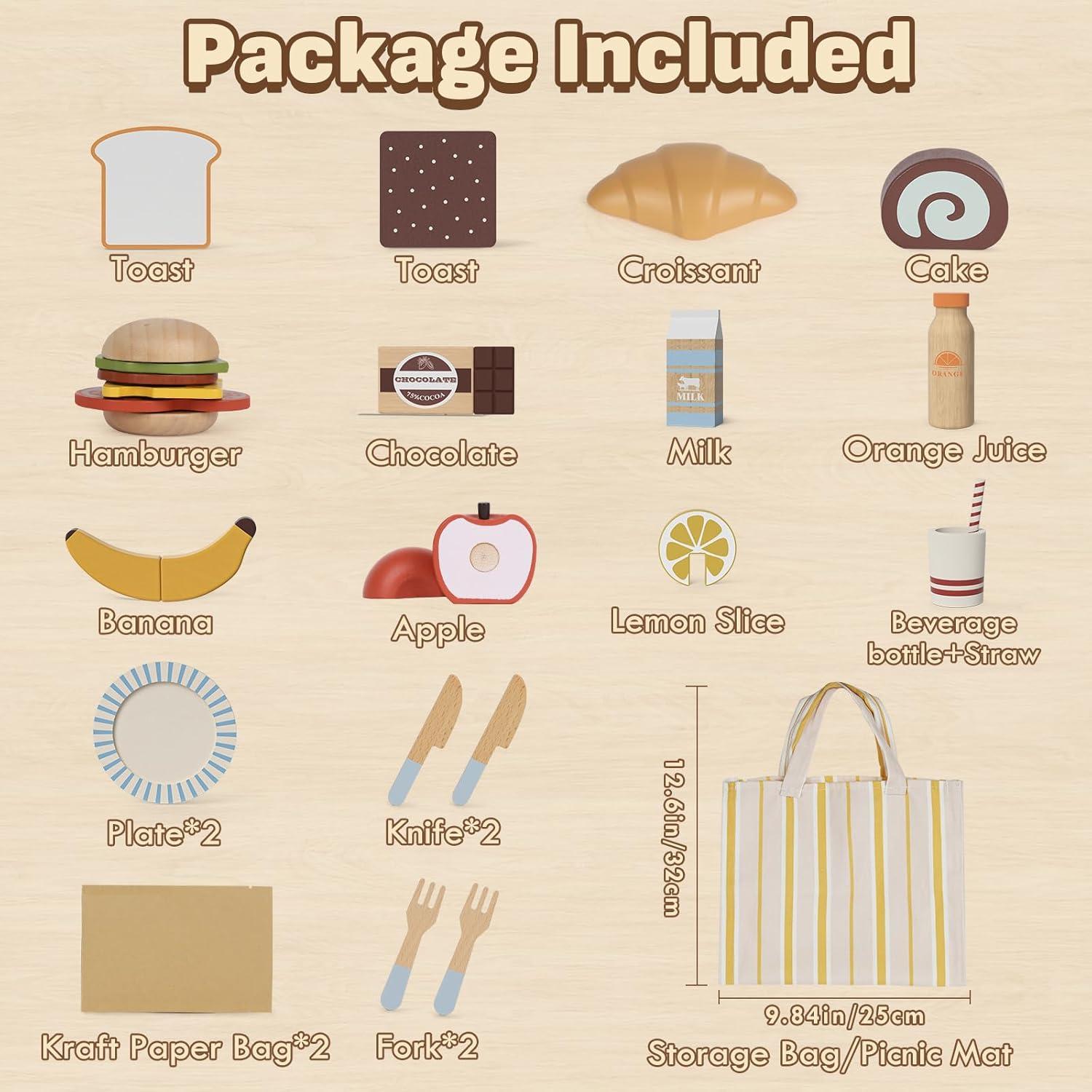 Conjunto de Comida de Juguete Lehoo Castle Madera 20x12 cm