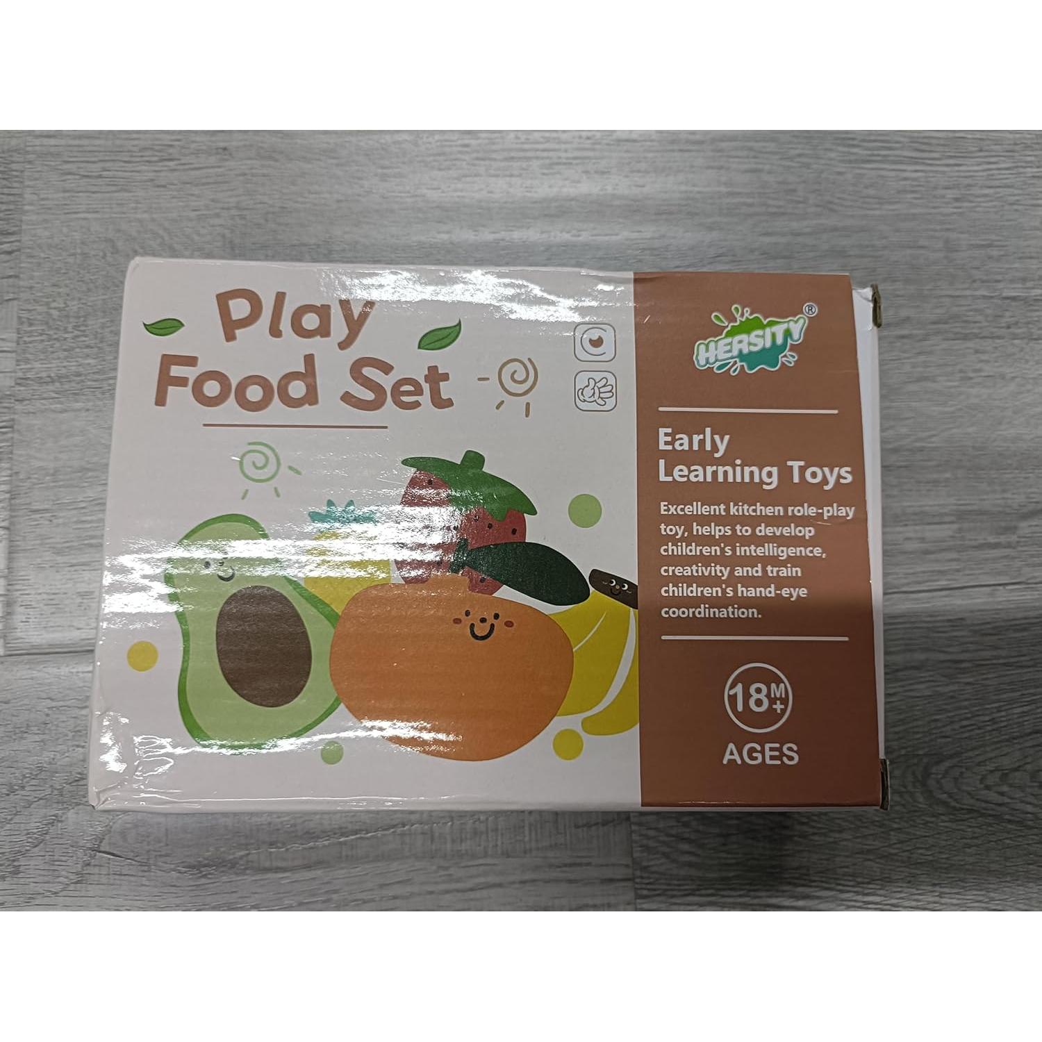 HERSITY Juego de Comida de Madera Frutas y Verduras 18+ Meses