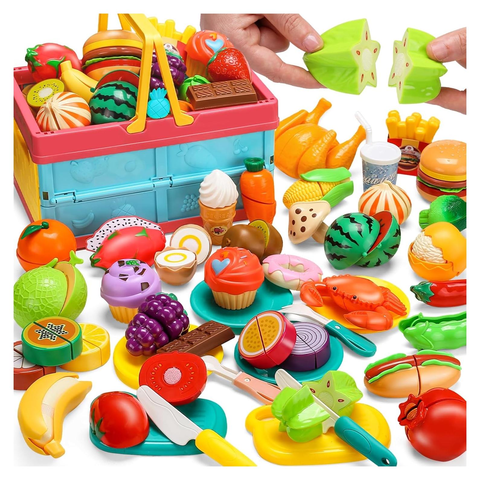 Juego de Comida de Corte 100 PCS Cawiew para Niños