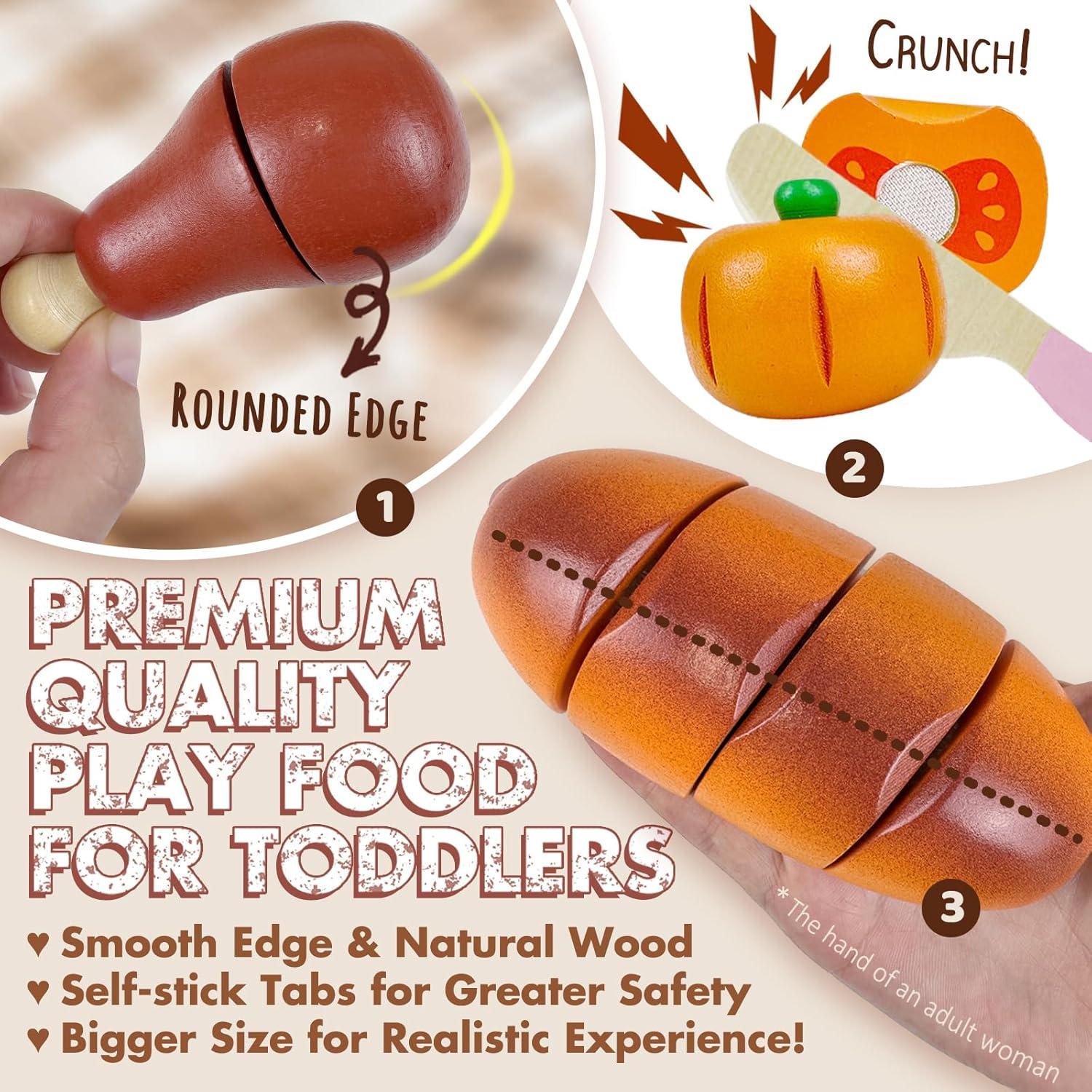 Juguete de Comida de Madera Beberolen para Niños 18.9x6.1cm