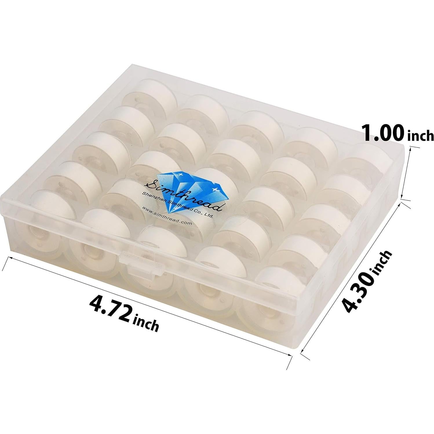 Hilo de Bobina Preenrollado Blanco Simthread 25pcs 60WT