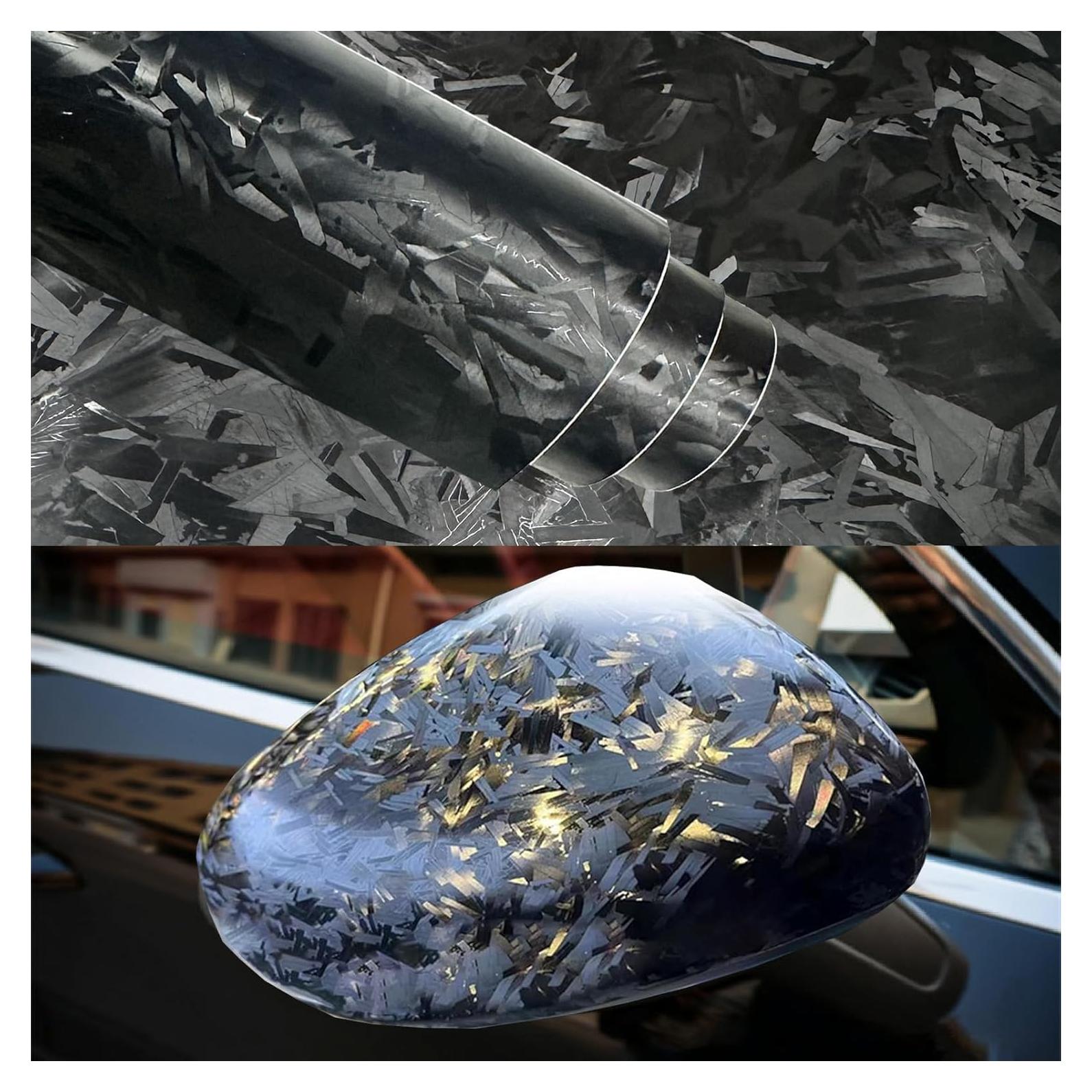 Vinilo Autoadhesivo JYEASTZ Carbono Forjado Negro 30x150cm