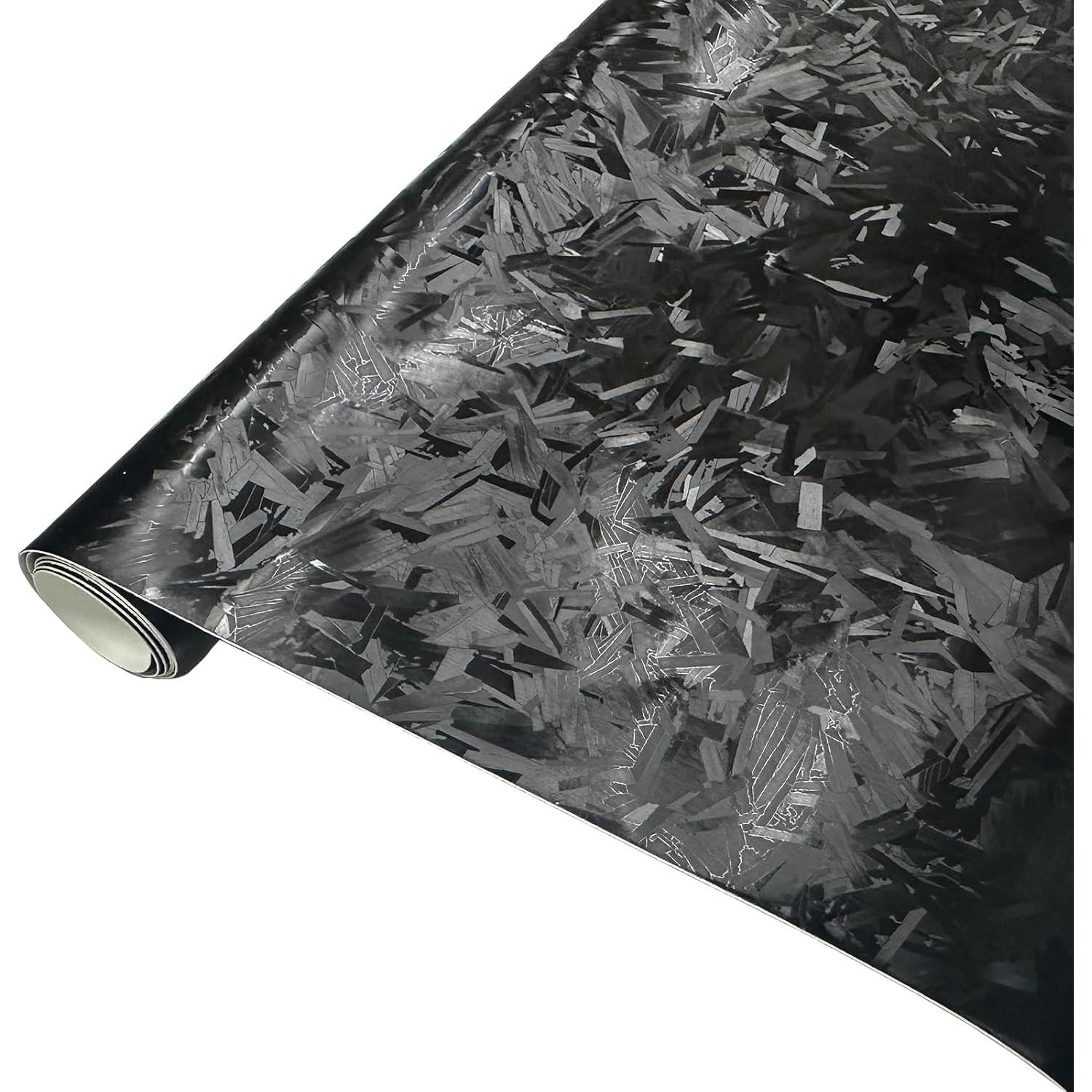 Vinilo Autoadhesivo JYEASTZ Carbono Forjado Negro 30x150cm