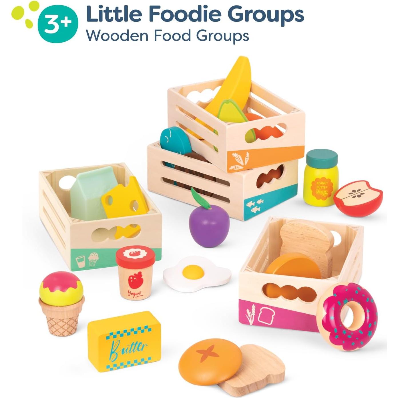 B. toys Juego de Comida de Madera 24 Piezas 3 Años+